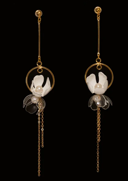 Long Drop Flower -korvakorut | Kulta